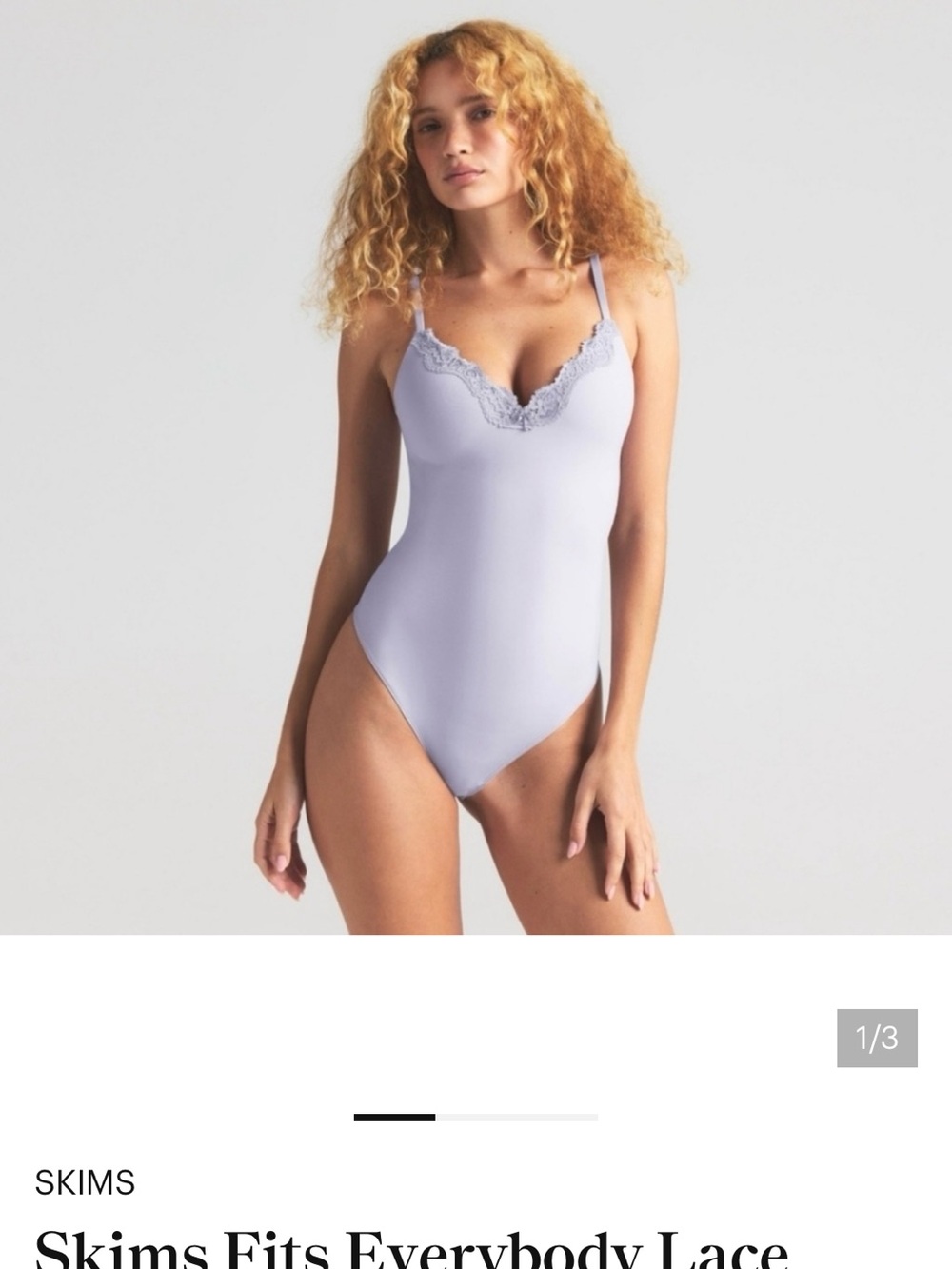 SKIMS Lavender Lace V-Neck Bodysuit